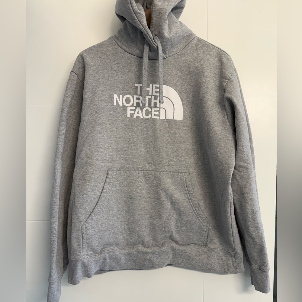 The North Face Grey Hoodie, size large (mens). See description.